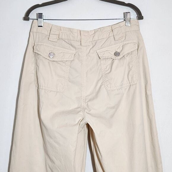 Frame Cream Barrel Pants Size 29 Frame Tapered Leg Cropped Pants in Flax - Picture 5 of 10